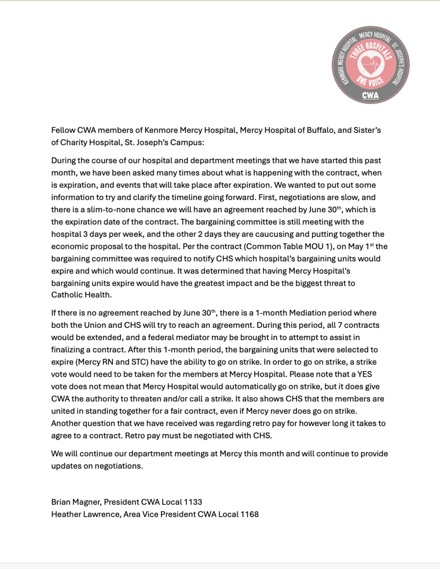 CHS Bargaining Update X