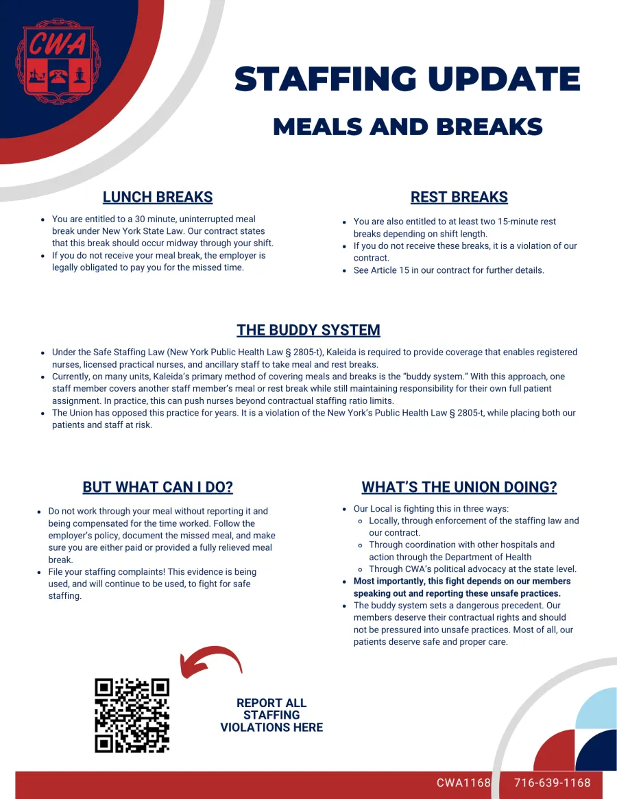 Safe Staffing Update_Meals and Breaks