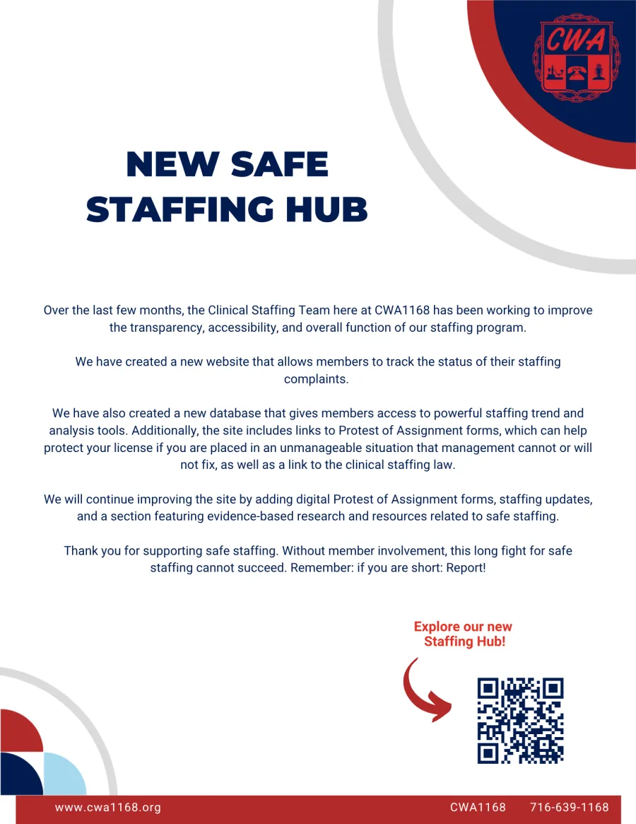 Safe Staffing Update - New Staffing Hub