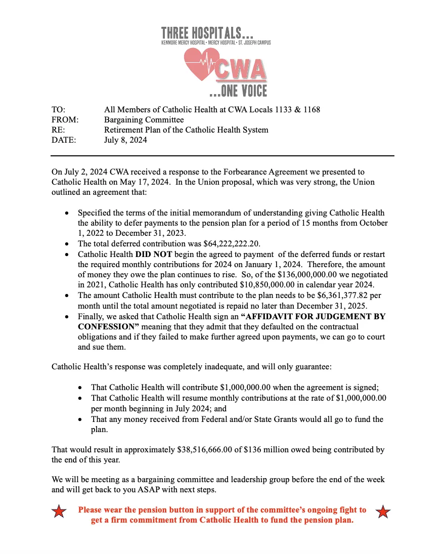 CHS Pension Update