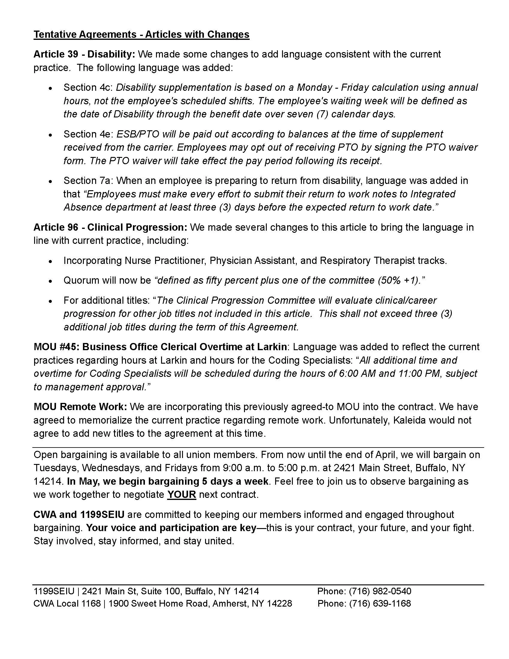 KH Bargaining Update 6.2