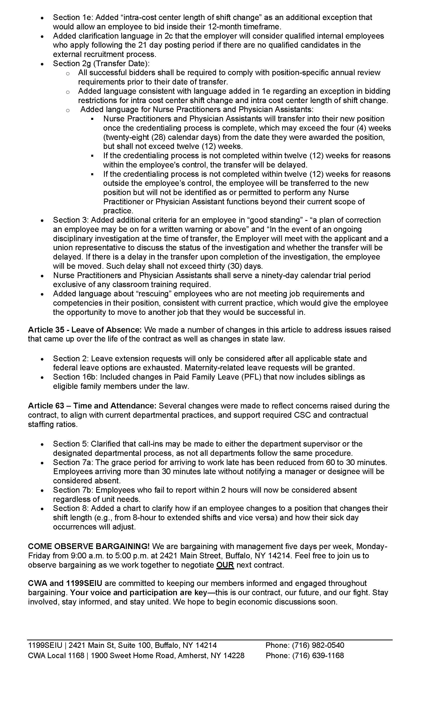 KH Bargaining Update 11.1