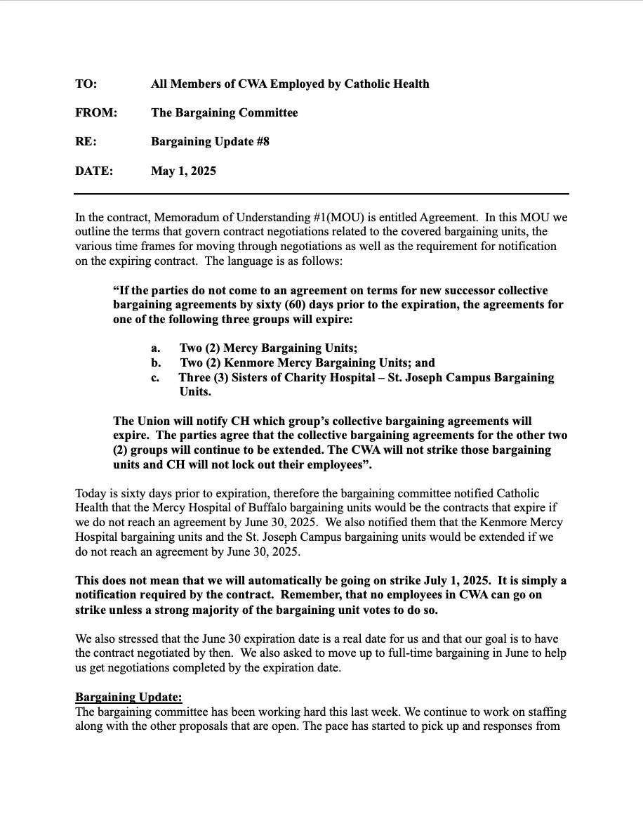 CHS Bargaining Update 7
