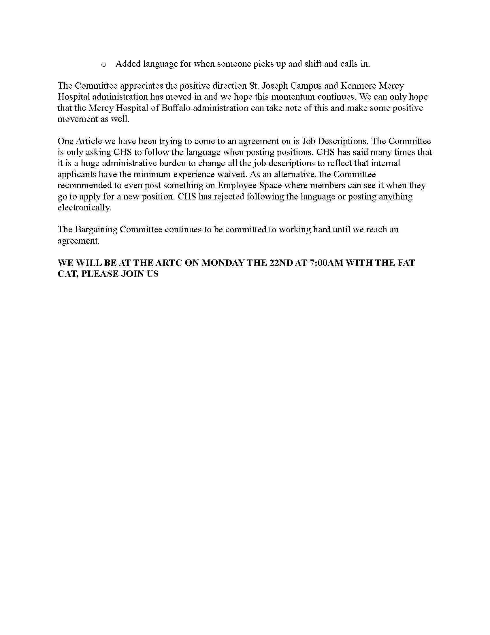 CHS Bargaining Update 242